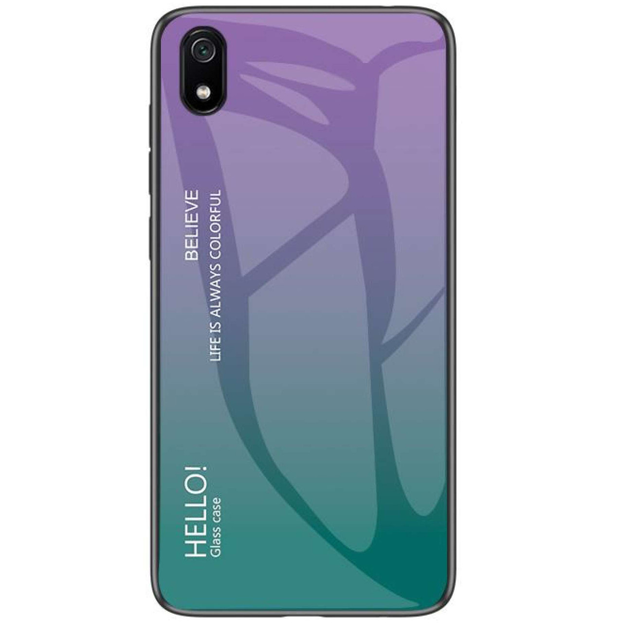 

TPU+Glass чехол Epik Gradient HELLO для Xiaomi Redmi 7A Фиолетовый