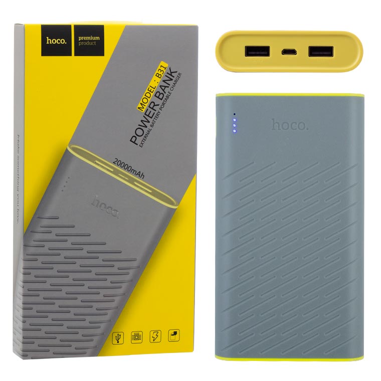 

Power Bank Hoco B31 Rege 20000 mAh Original серый