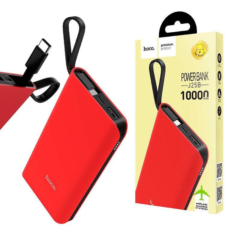 

Power Bank Hoco J25B With Cable Type-C 10000 mAh Original красный