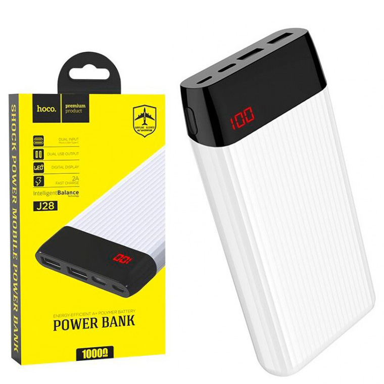 

Power Bank Hoco J28 Shock Power 10000 mAh Original белый