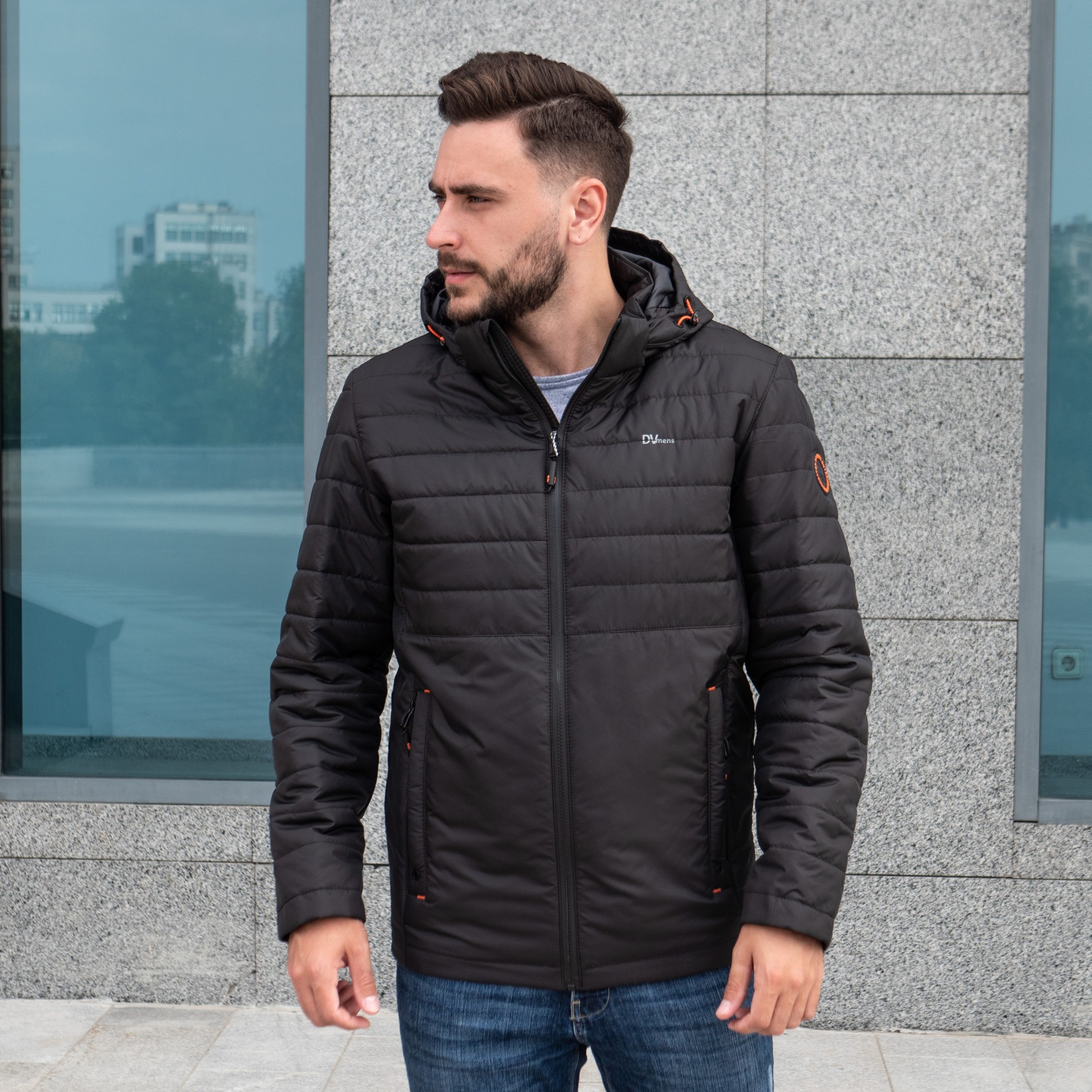 

Куртка мужская осень-весна большого размера UF-Fashion 53 - дв 54 черный