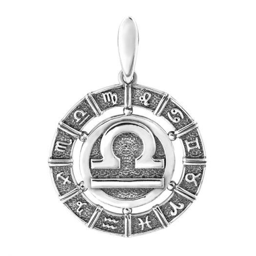 

Серебряная подвеска знак зодиака Весы 3089-7
