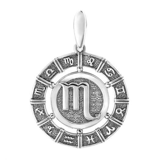 

Серебряная подвеска знак зодиака Скорпион 3089-8