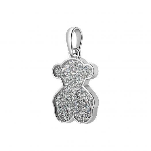 

Серебряный подвес с камнями Swarovski Тедди 30169sw Белый