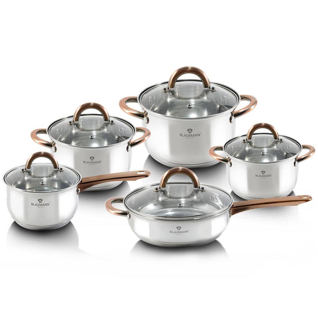 

Набор посуды из нержавеющей стали Blaumann Gourmet Line 10 предметов BL-3420