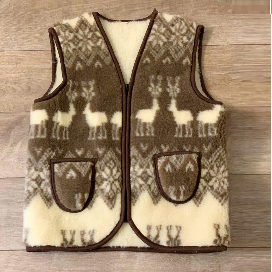 

Жилет из овчины (ОЛЕНИ) (46-62р.) Унисекс 4XL-56р.