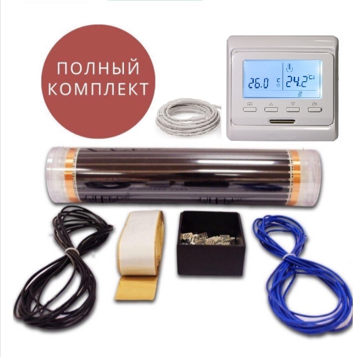 

Комплект инфракрасной пленки 4,0 м² In-term 0.5х8 м полный набор с программируемым терморегулятором(VIT0098588)