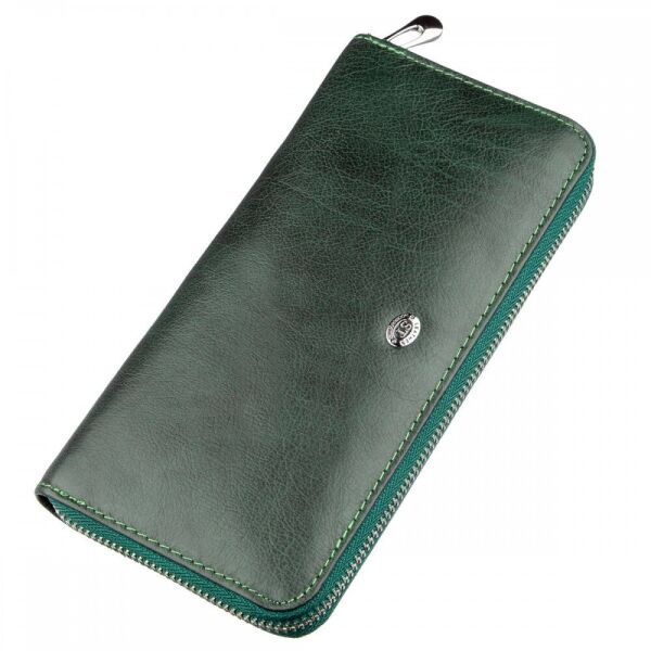 

Женский тёмно-зелёный кошелёк из натуральной кожи ST Leather 18866 Темно-зеленый