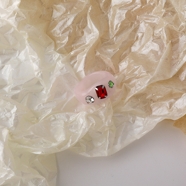 

Кольцо Женское City-A Акриловое Розовое Размер 17.5 Перстень из Пластика Смолы Акрила №3298