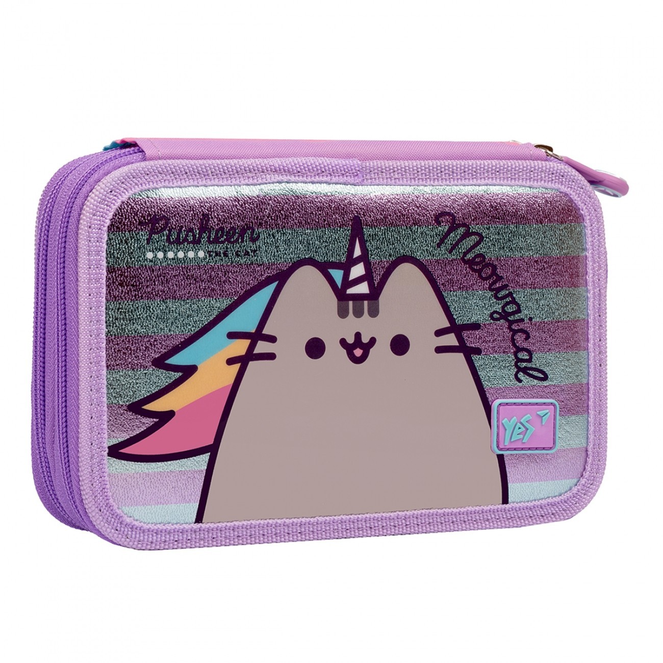 

Пенал твердый YES двойной HP-01 "Pusheen", сиреневый/бирюзовый