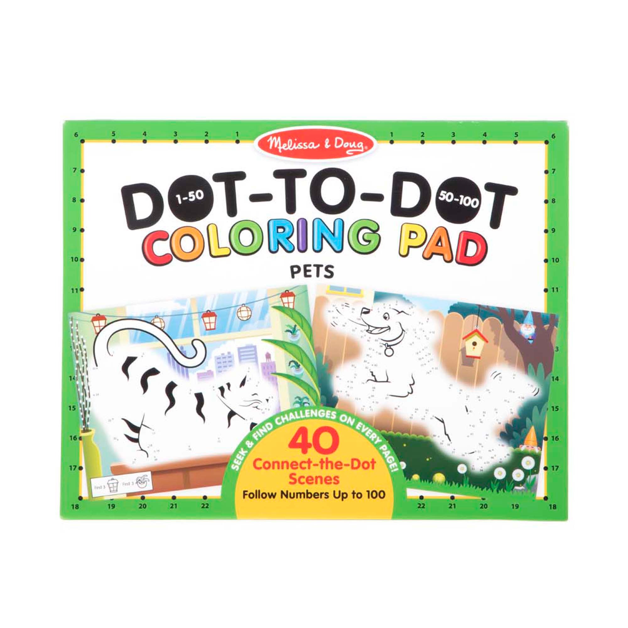 

Набор раскрасок по номерам 123 Dot-to-Dot Coloring Pad - Pets Домашние животные Melissa & Doug MD30261