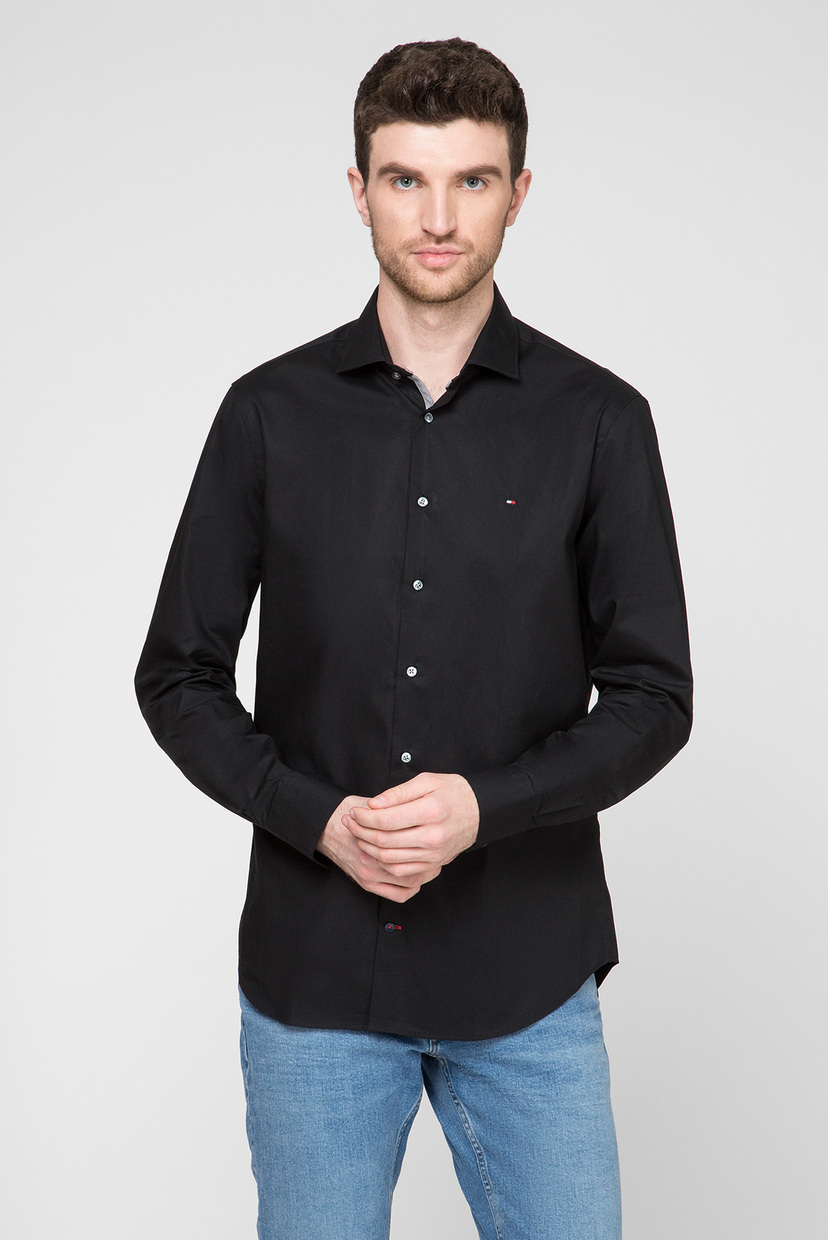 

Мужская черная рубашка POPLIN CLASSIC SLIM EASY CARE Tommy Hilfiger 43 TT0TT06391