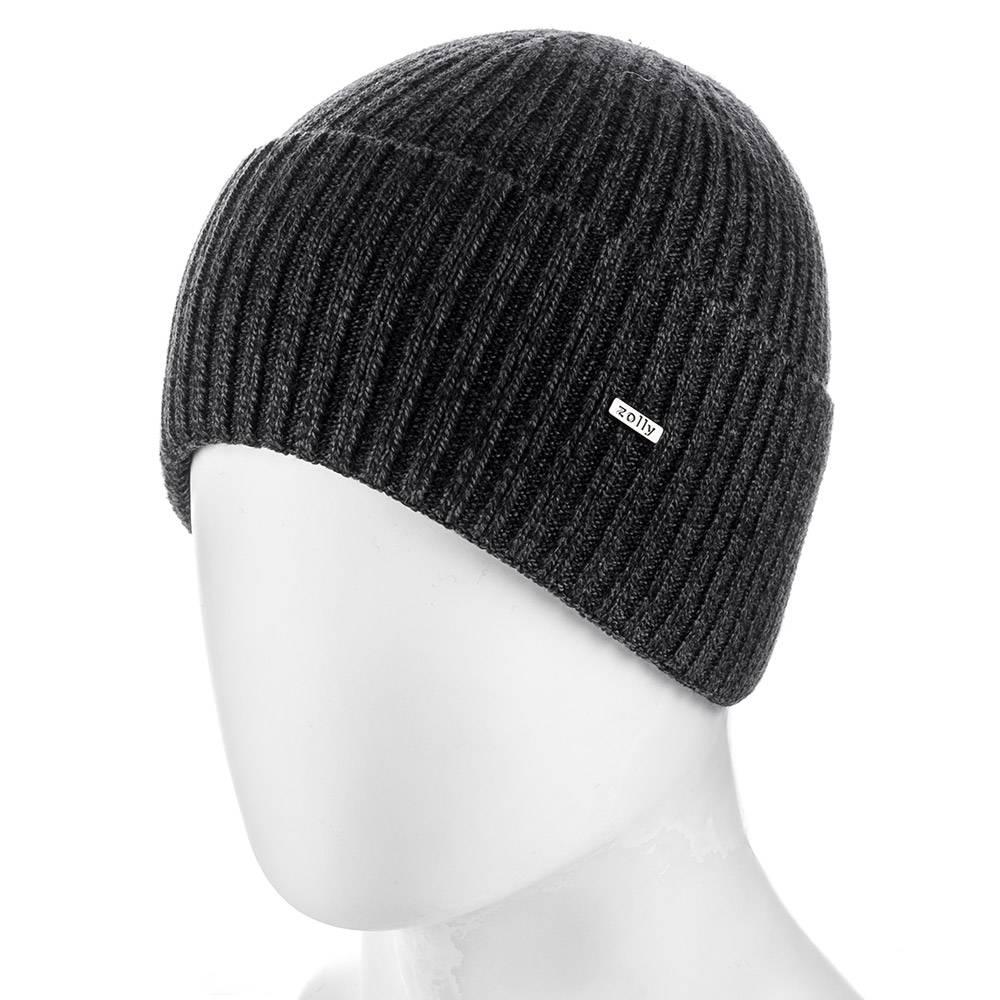 

Мужская шапка на флисе Zolly ZH175 one size черная с серым
