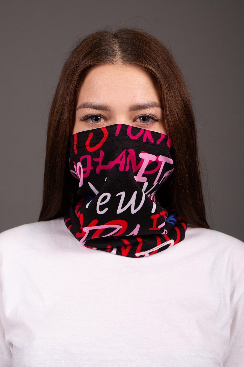 

Шарф Снуд Without c Принтом City Woman Black