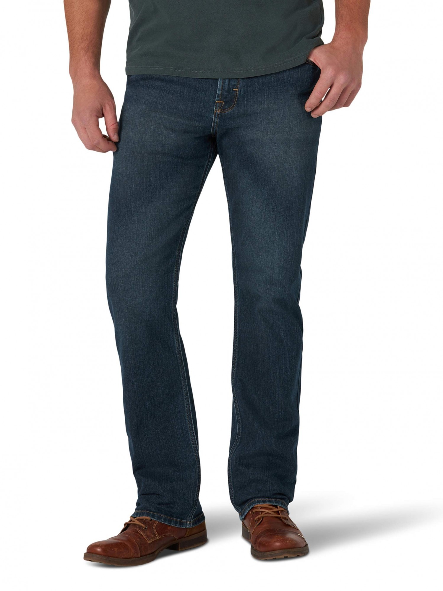 

Мужские джинсы Wrangler, прямые, серо-зеленый, 95STWTW, размер 34х34.