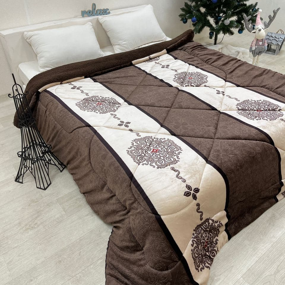 

Одеяло холлофайбер Cappone из микрофибры Круги 160х200 см Коричневые