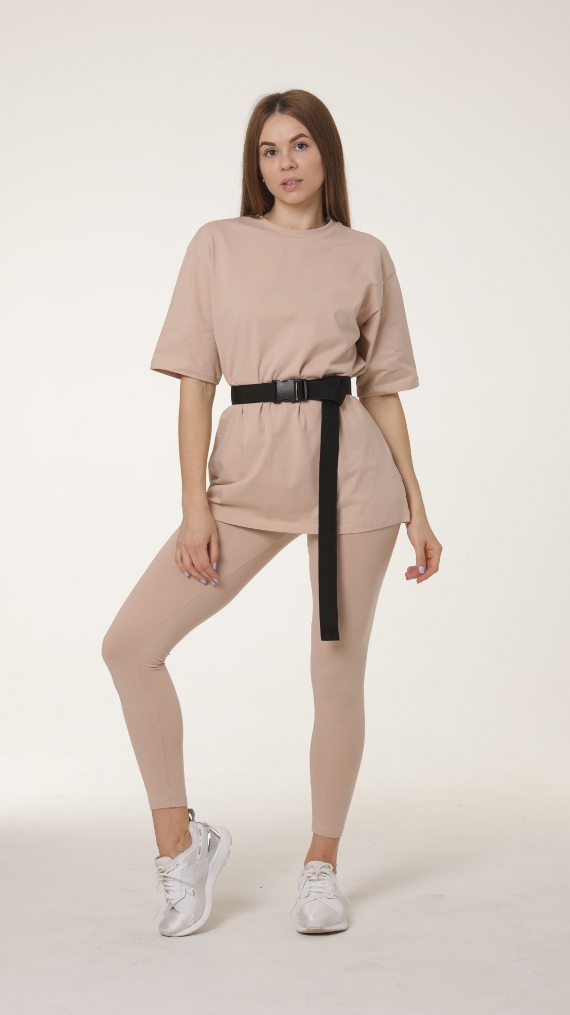 

Футболка Oversize і лосини SHO NADO Бежевий M 11077