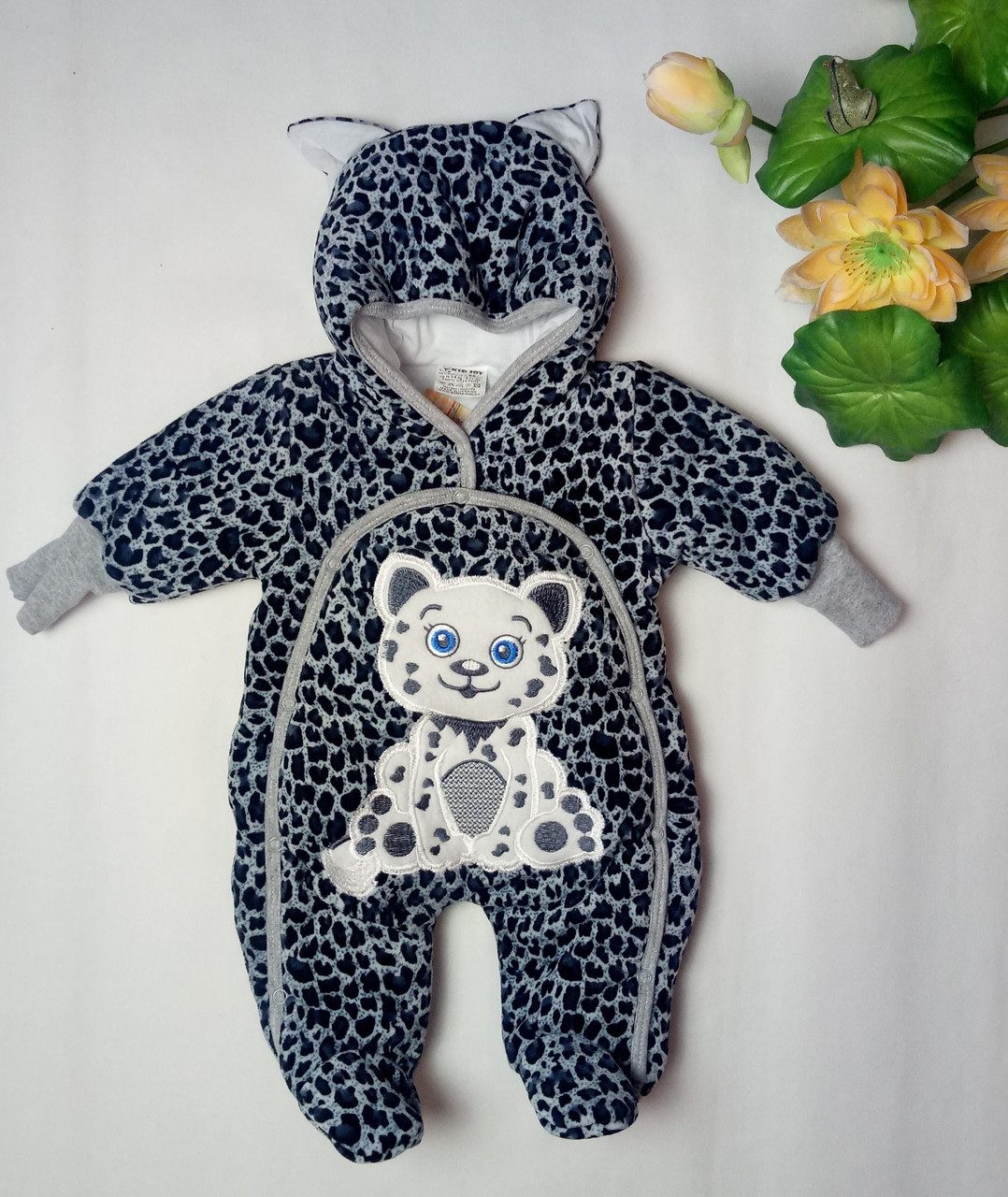 

Демисезонный комбинезон на синтепоне для девочки Kid joy 240502 синий 56