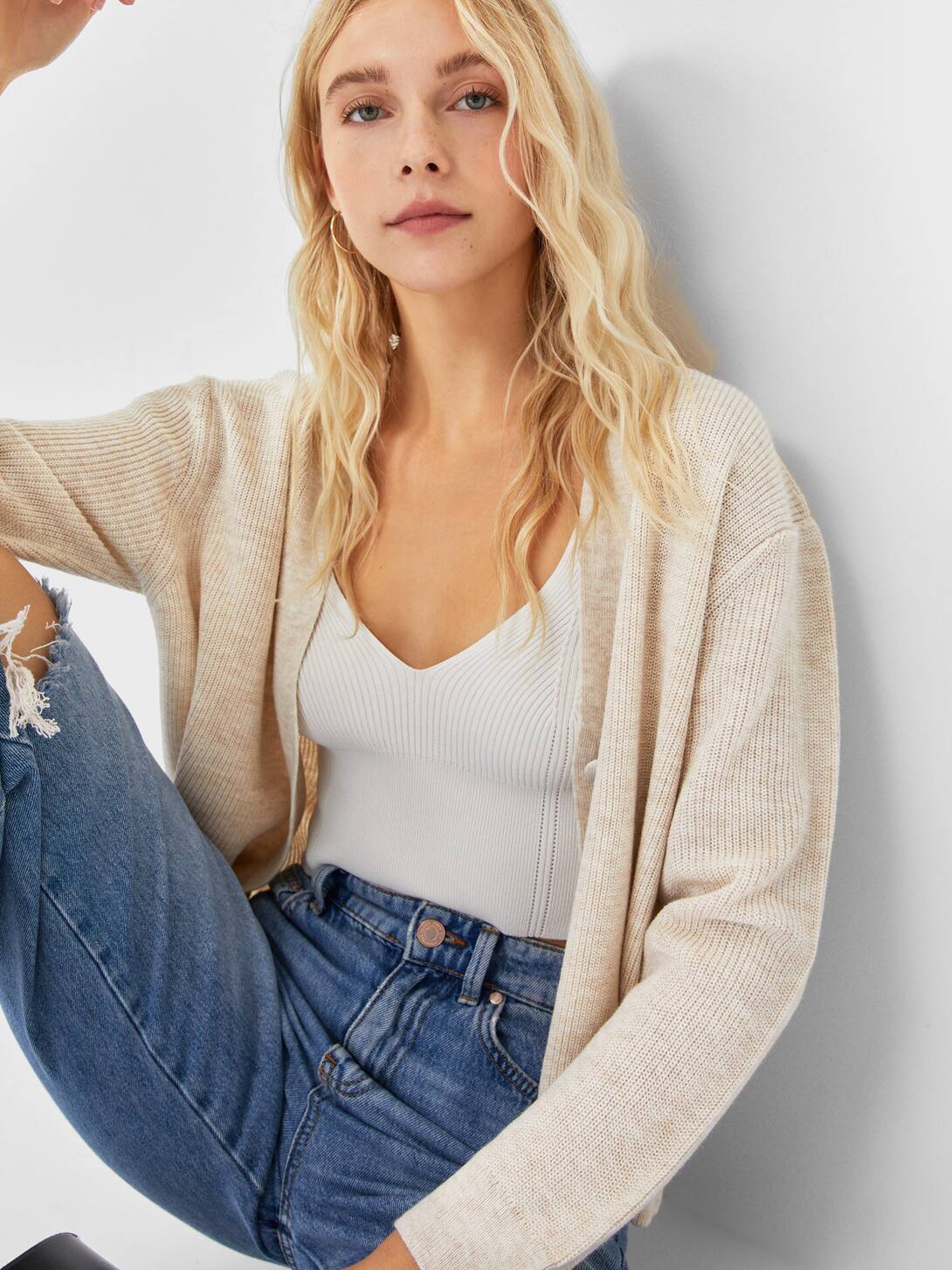 

Кардиган Stradivarius 05021085431 L Бежевый