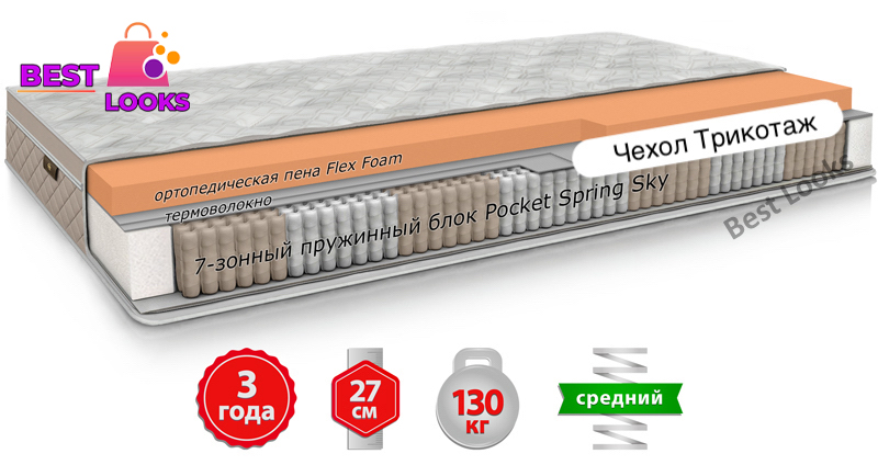 

Матрас односторонний ортопедический 180х190 Come-for Dynasty STEWART ROYAL