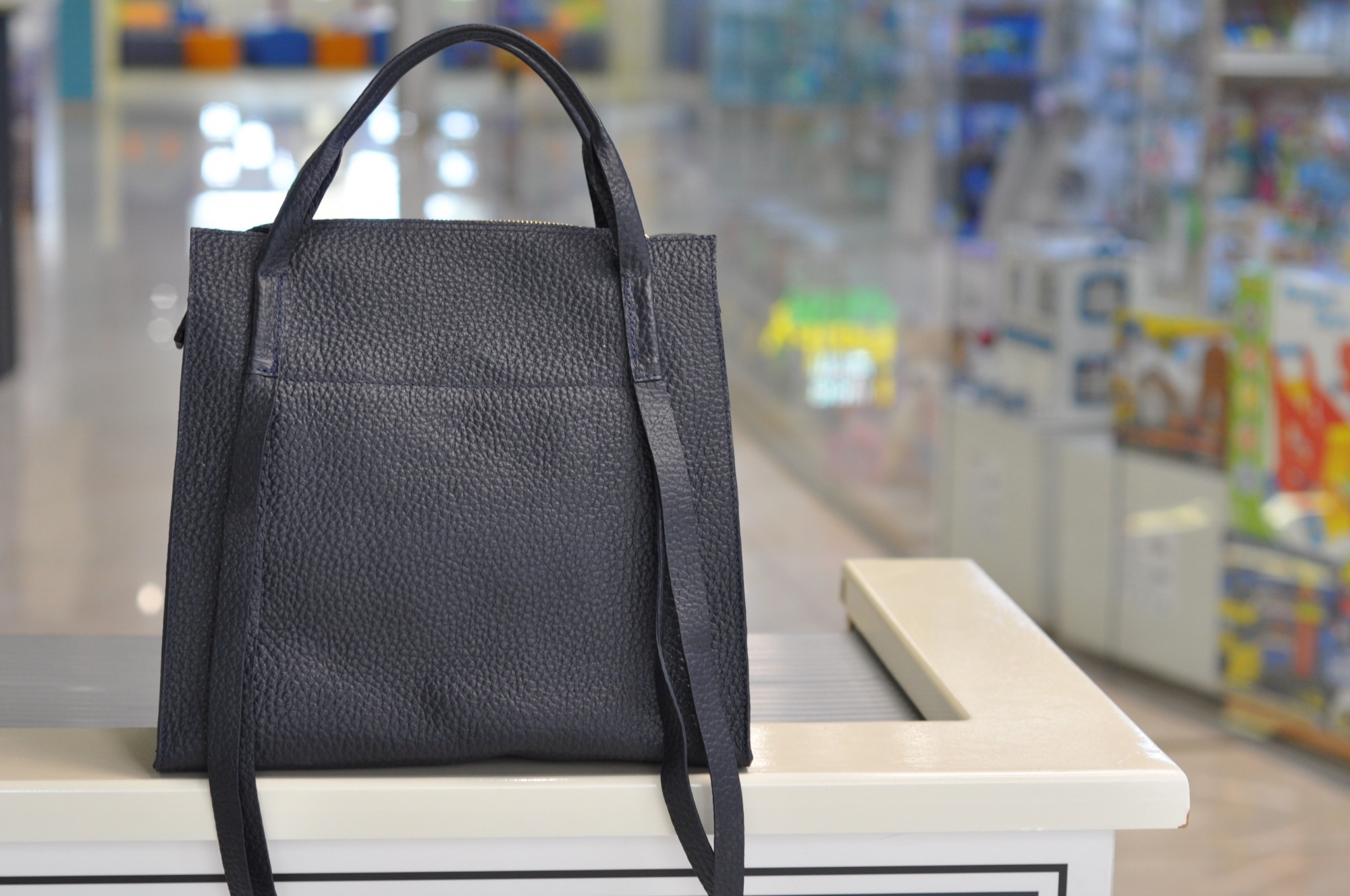 

Сумка женская кожаная Italian bag темно-синяя 073