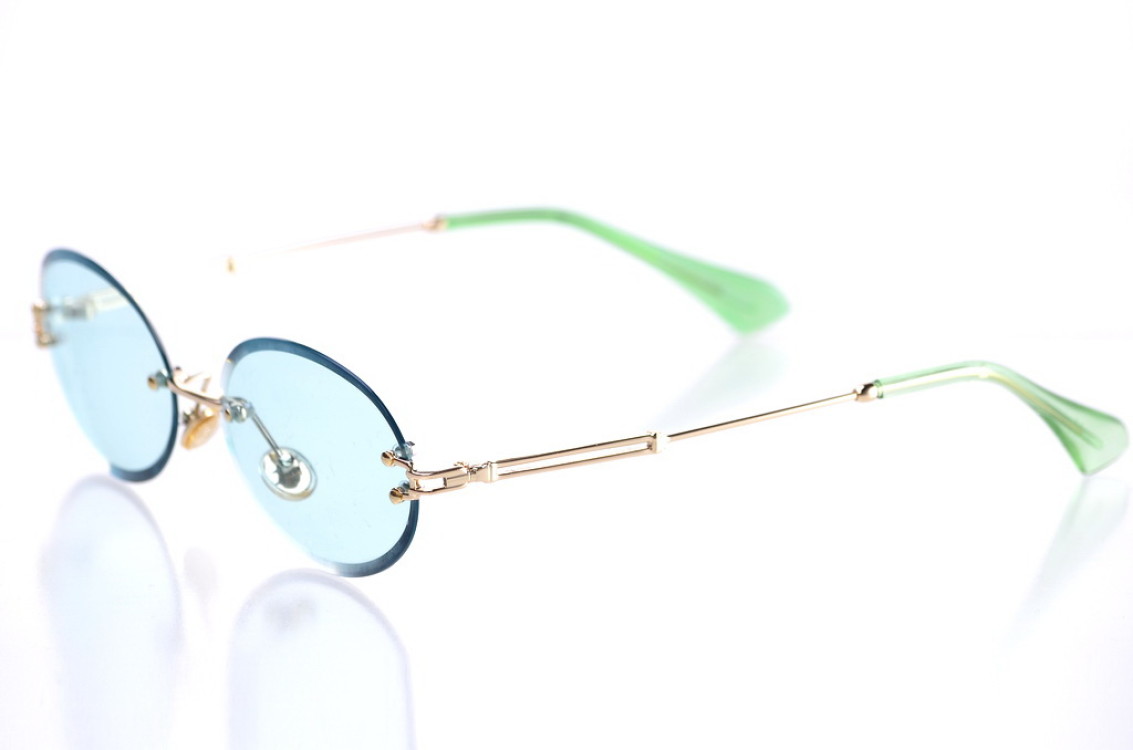 

Имиджевые очки GlasseS с поляризацией, цвет линзы зелёный, цвет оправы золотой