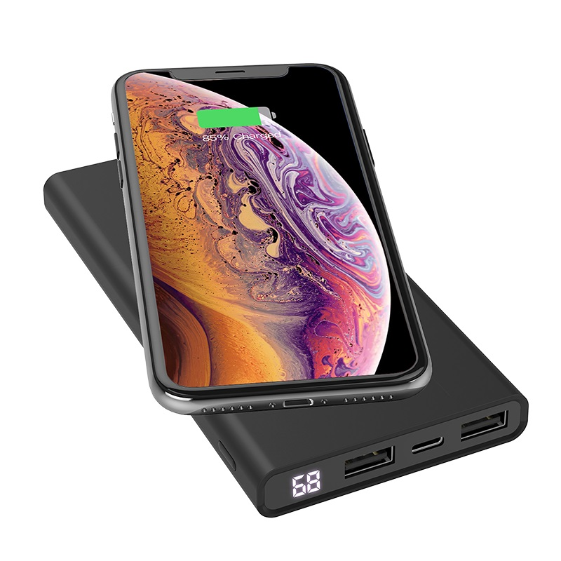 

Повербанк с беспроводной зарядкой УМБ HOCO J37 Power Bank + Wireless Charger 10000mAh |2USB 2A| Черный