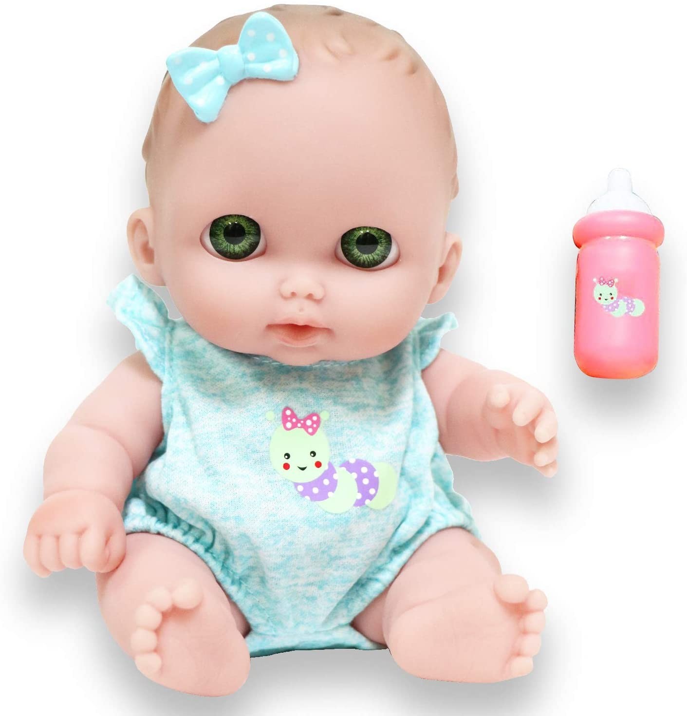 

Виниловый пупс JC Toys Lil Cutesies Bibi - Green Eyes 22 cм Биби с бантиком и бутылкой (16936B)