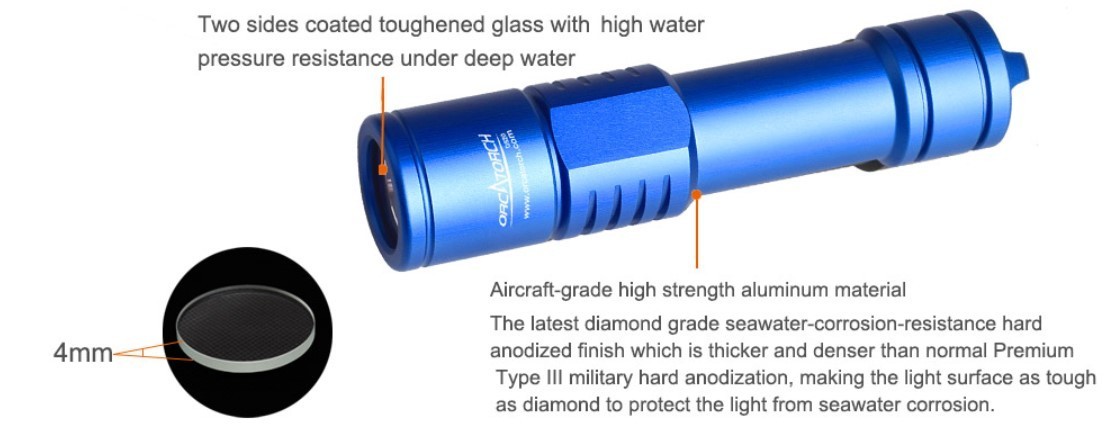 

Подводный фонарь ORCATORCH D520+ синий