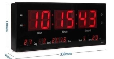 

Часы настенные VST 313-1 электронные прямоугольные с подсветкой красной Черные