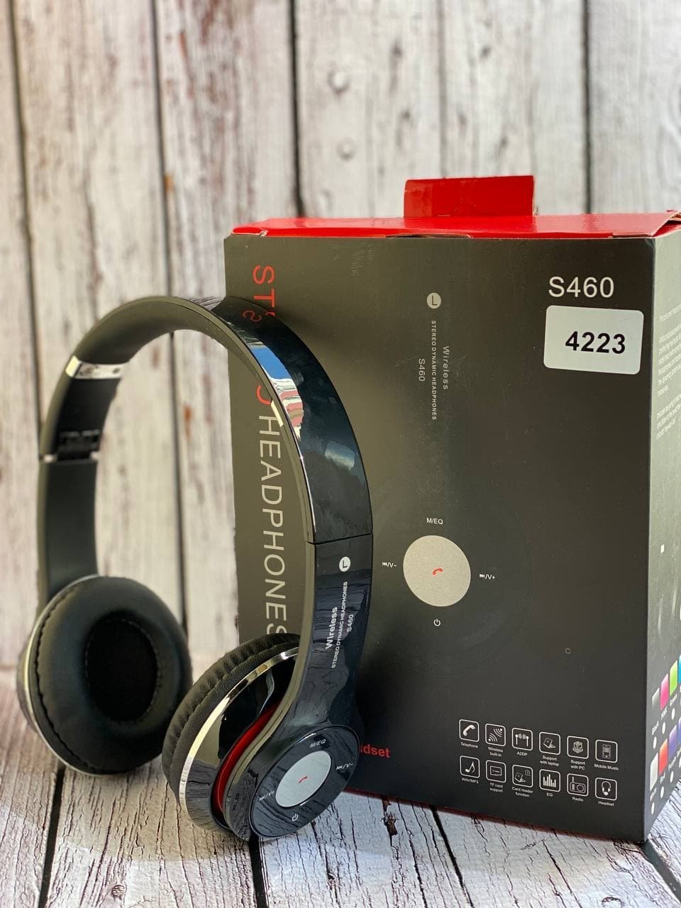 

Беспроводные bluetooth наушники накладные с микрофоном MDR S460 microSD с FM-радио Black