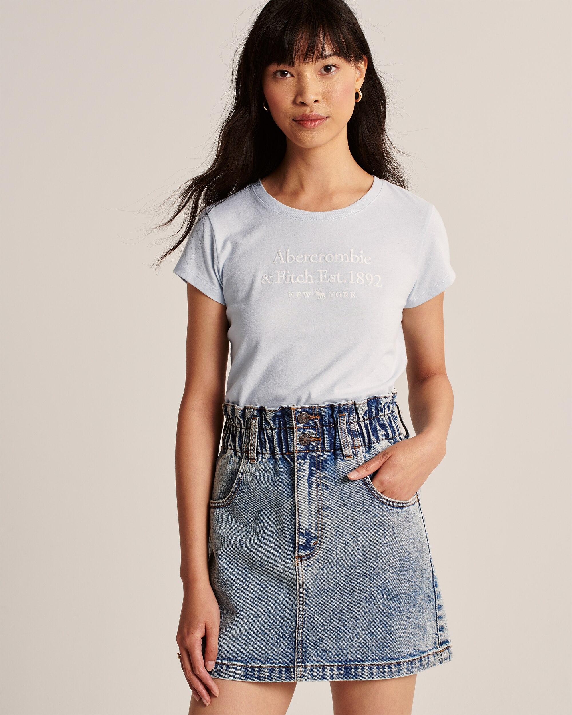 

Голубая футболка - женская футболка Abercrombie & Fitch AF8809W M Голубой