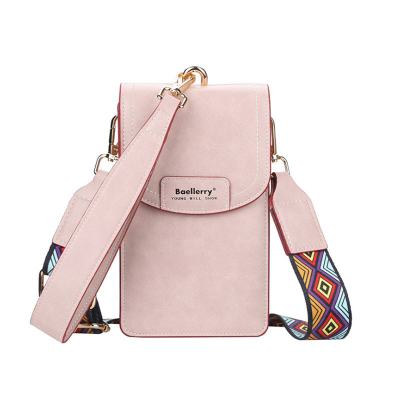 

Женская сумочка-кошелек Baellerry N8608 Light Pink вертикальный для смартфона