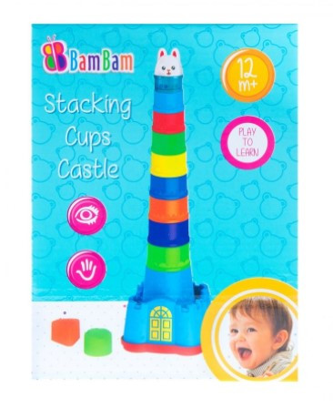 

Развивающая игрушка Пирамидка Замок, BamBam 466612 от 1 года, Пакет малюка, Подарок для самых маленьких