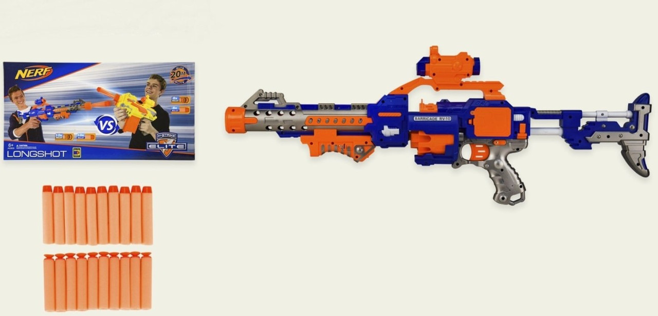 

Бластер Nerf детский с мягкими пулями, 011, для детей от 6 лет, Пакунок малюка, Бластеры на мягких пулях,