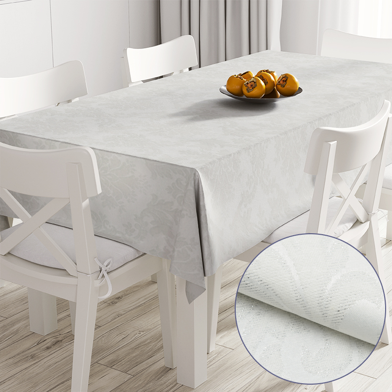 

Скатерть с акриловым покрытием Time Textile Bury Silver люрекс Молочный TT170065 140x220