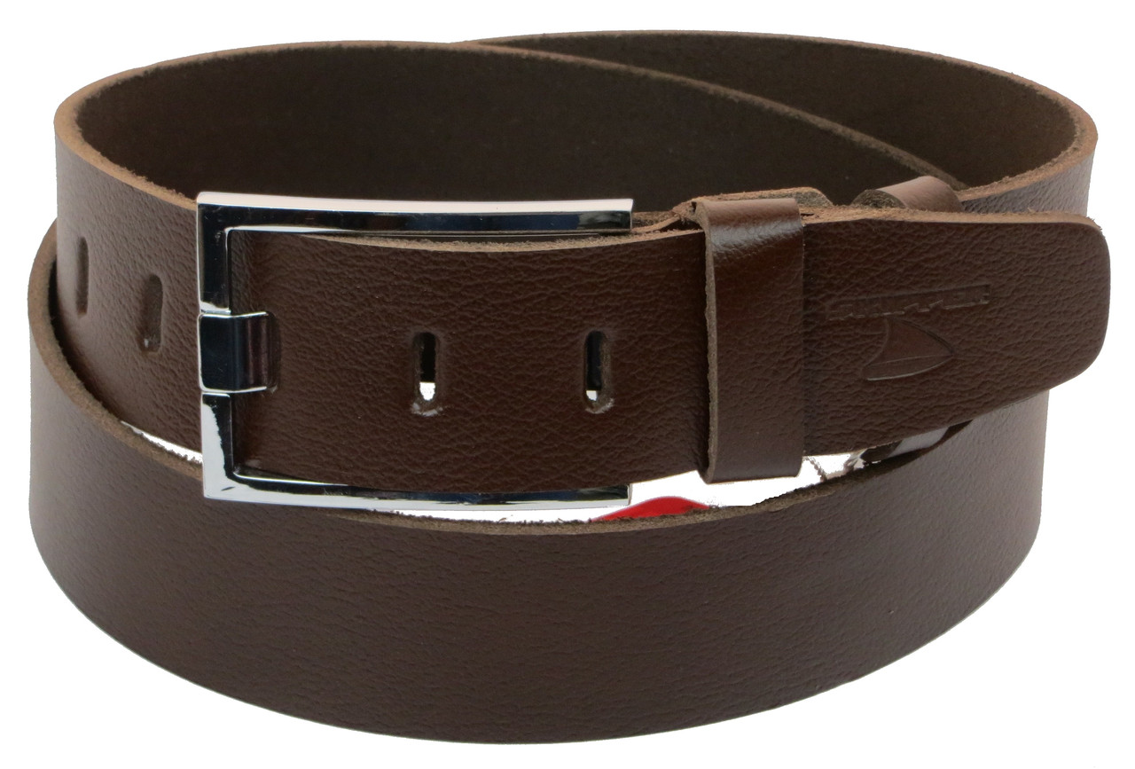 

Кожаный ремень мужской Skipper 125-145х4,5 см Коричневый