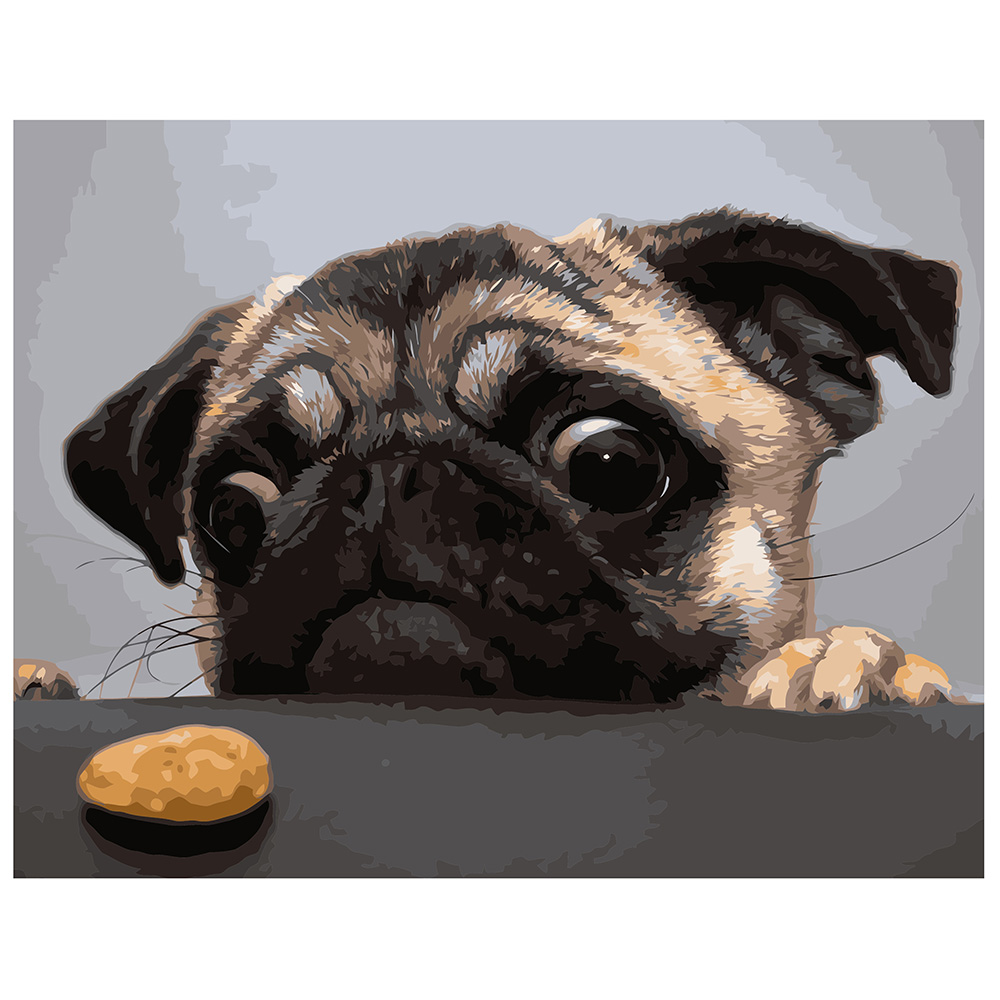 

Комплект для росписи "Мопс и печенье" Strateg 40х50 см (tvo0003700) Разноцветный