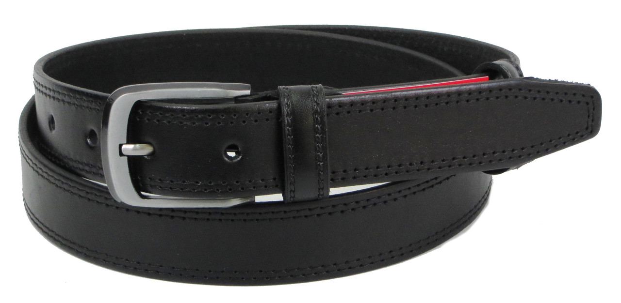 

Кожаный ремень мужской Skipper 119-139х3,3 см Черный