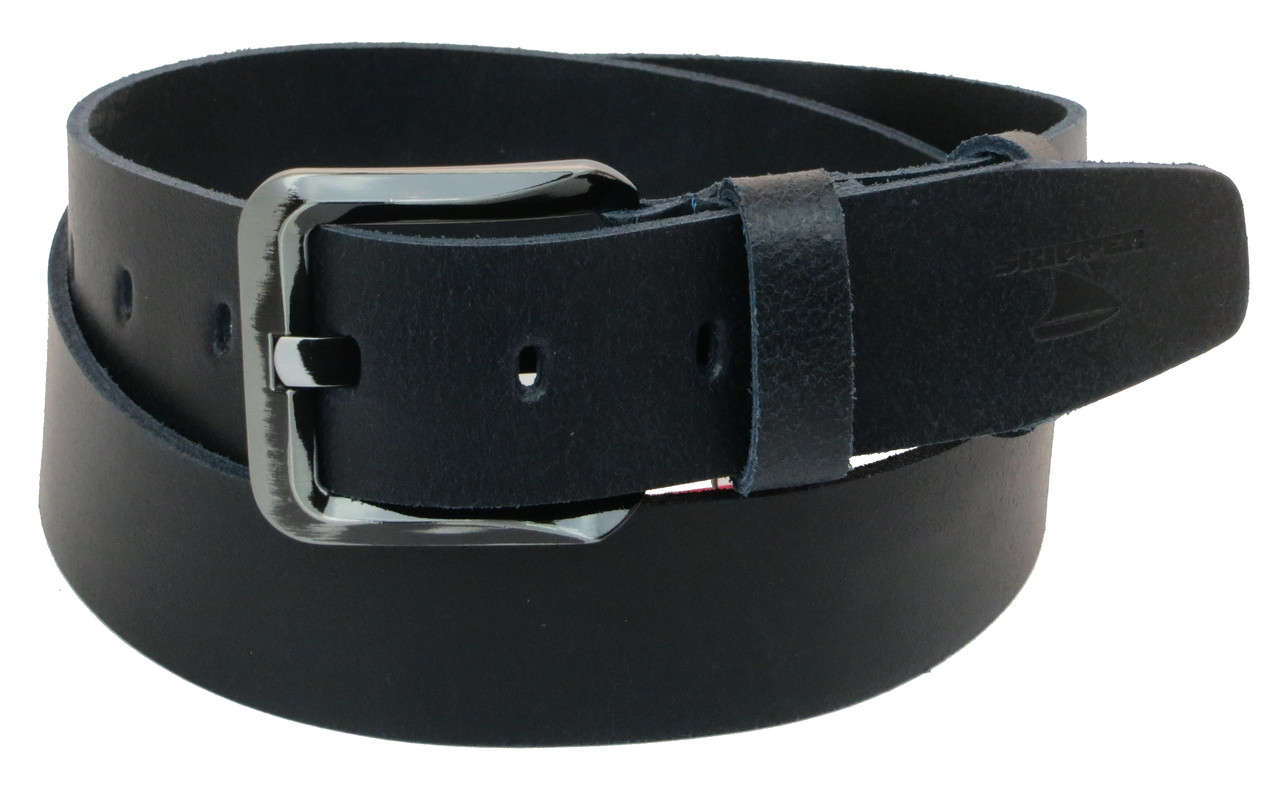 

Кожаный ремень мужской Skipper 121-141х4,5 см Синий