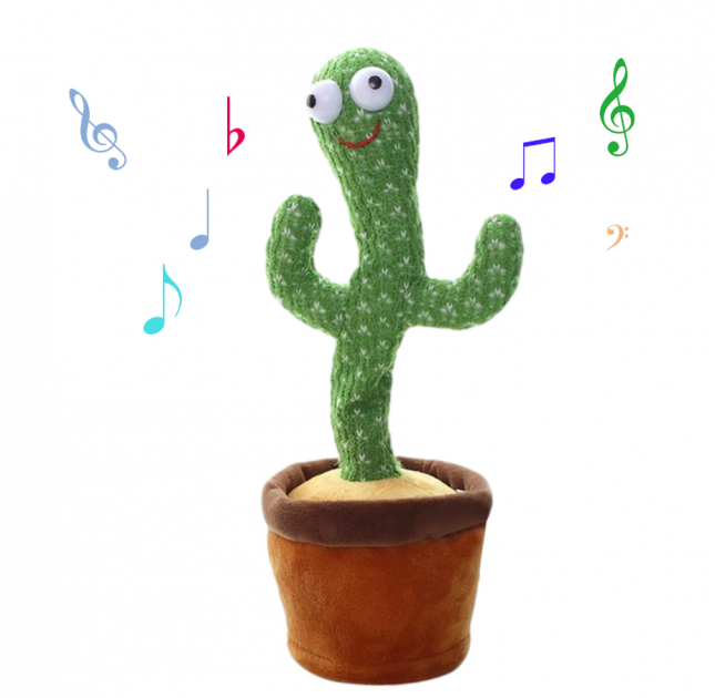 

Танцующий плюшевый кактус в горшке поющий 120 песен с подсветкой Dancing Cactus