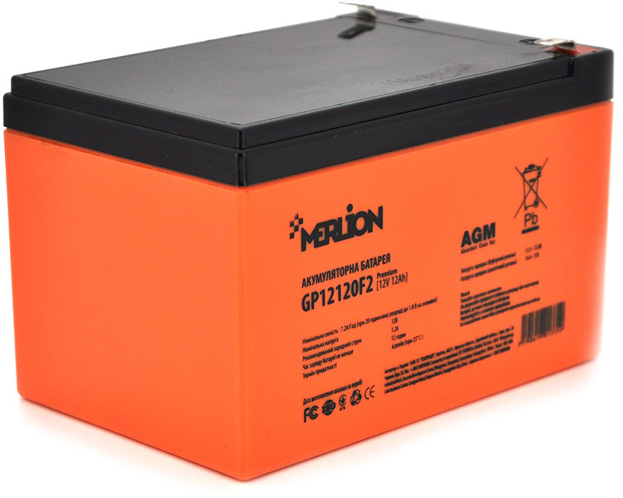 

Акумуляторна батарея MERLION AGM 12 V 12 Ah (GP12120F2 PREMIUM)