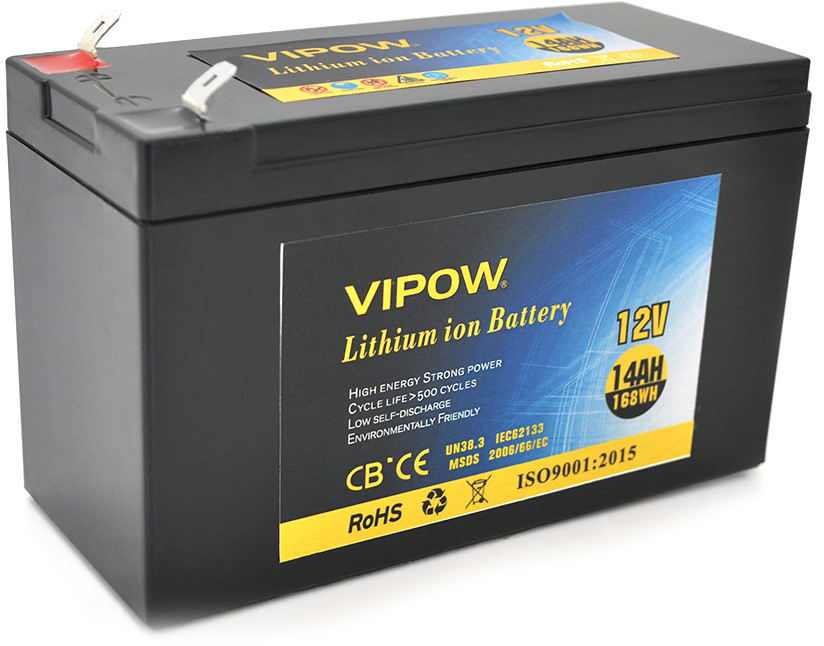 Акумуляторна батарея літієва Vipow 12 V 14A з елементами Li-ion 18650 з ...