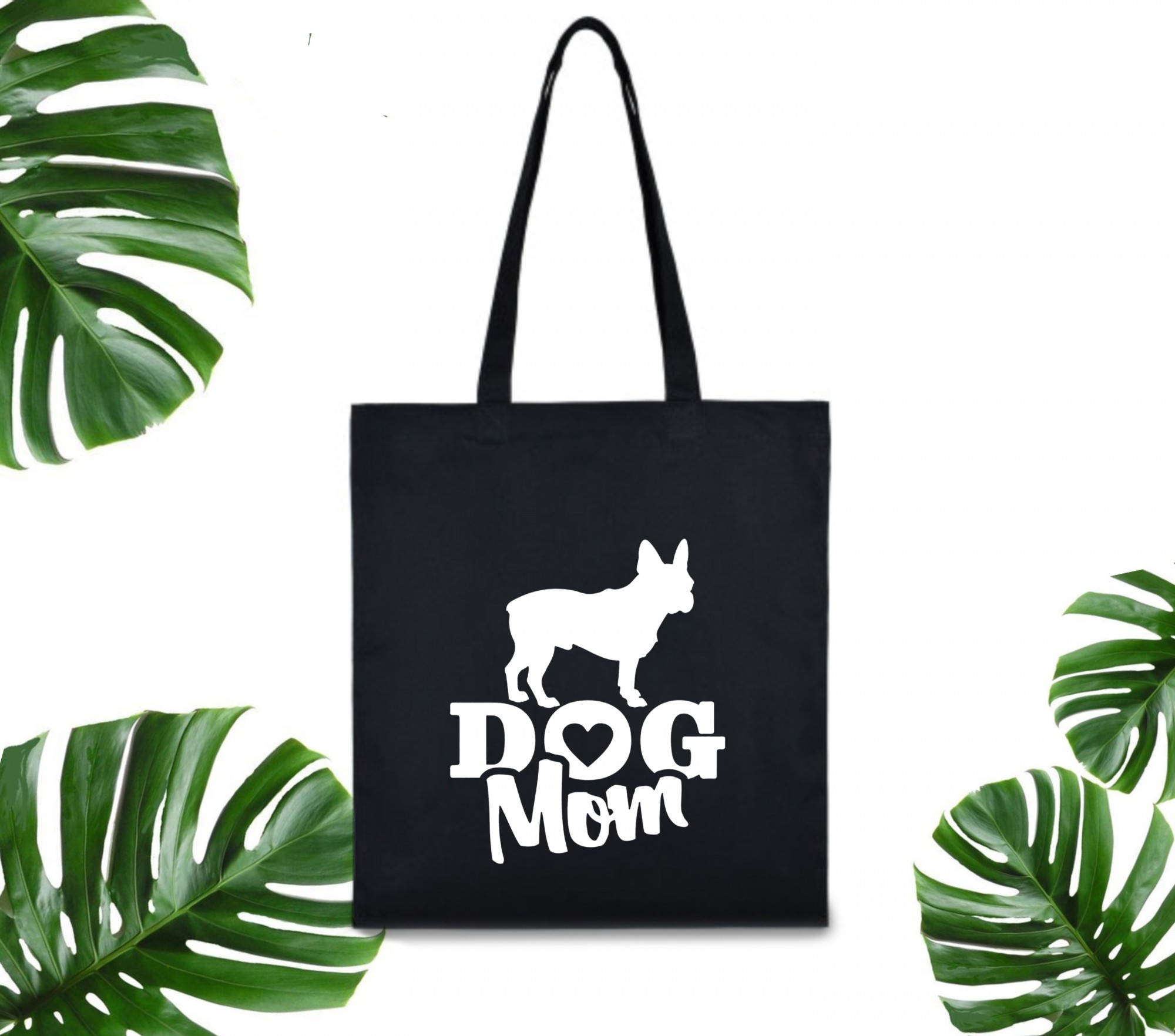 

Эко сумка шоппер Dog Mom 37 х 41 см черная