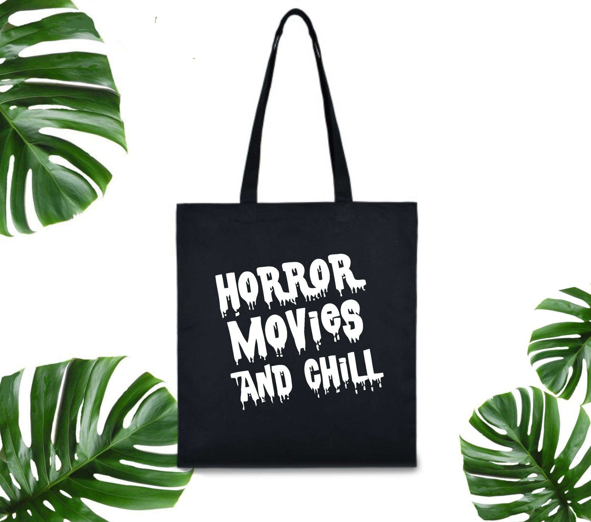 

Эко сумка шоппер horror movies and chill 37 х 41 см черная
