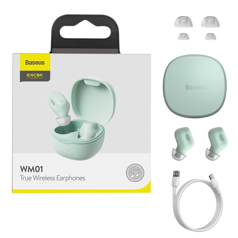 

Bluetooth наушники Baseus Encok TWS WM01 Green
