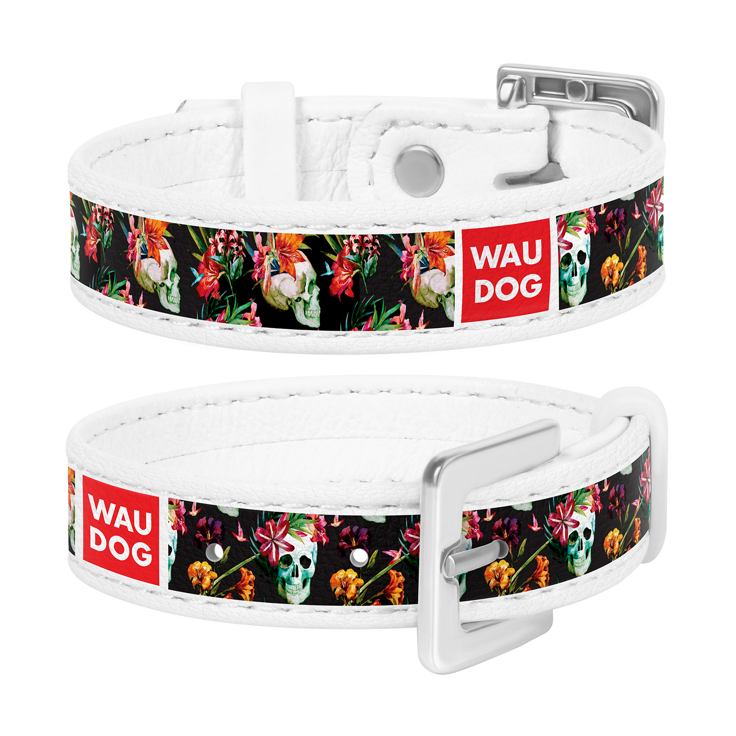 

Браслет WAUDOG Design с рисунком "Черепа", премиум кожа 17-23 см 15 мм Белый (0323-0075-15)