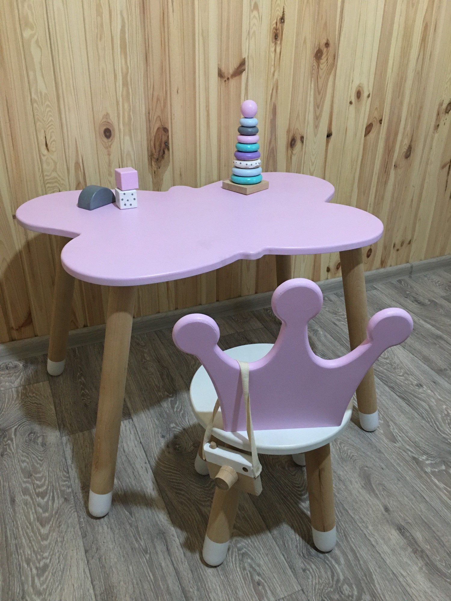 

Детский стол (Бабочка) и стульчик KidsBunkBed (Бабочка) цвет белый розовый