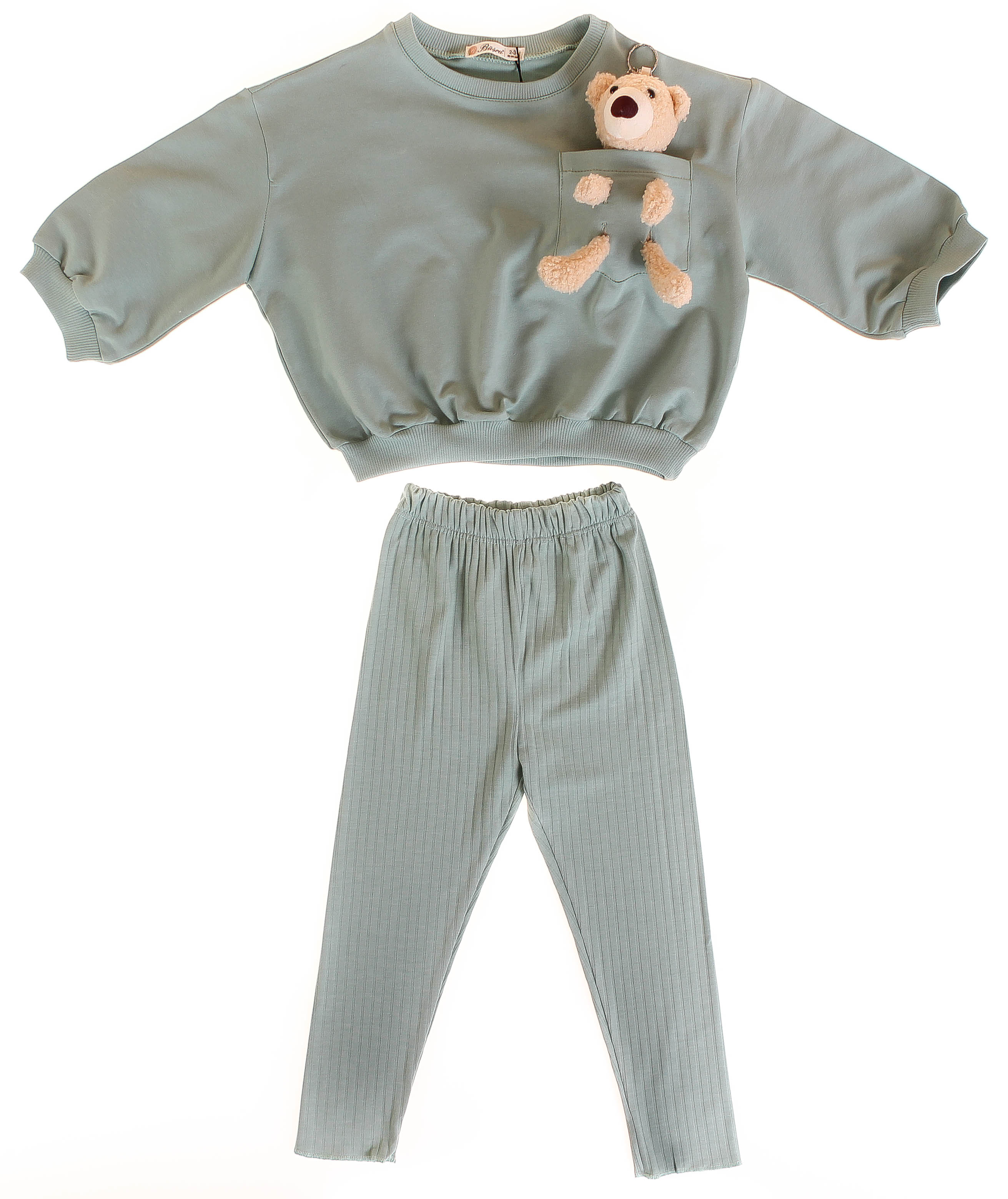 

Футболка с длинным рукавом + Лосини + Медведь Bushra Темно-оливковый 98 см 212009