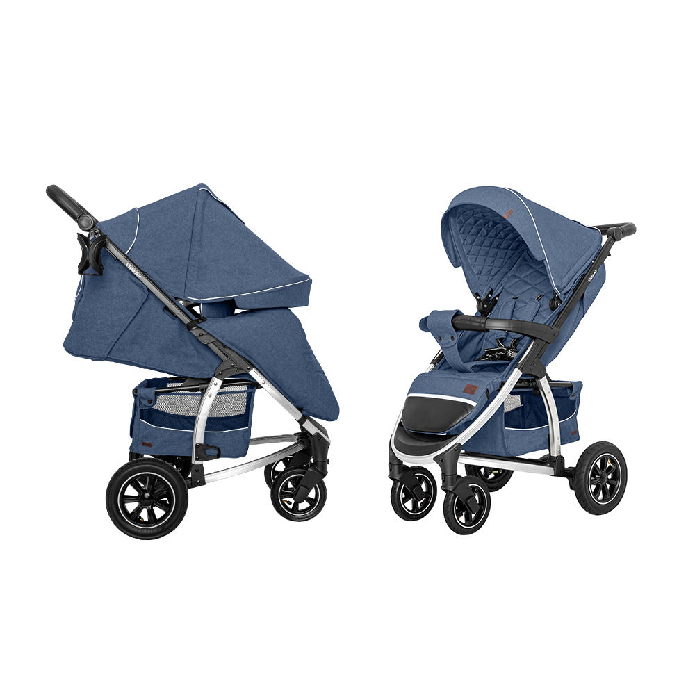 

Коляска прогулочная CARRELLO Vista CRL-5511 Denim Blue в льне +дождевик L /1/